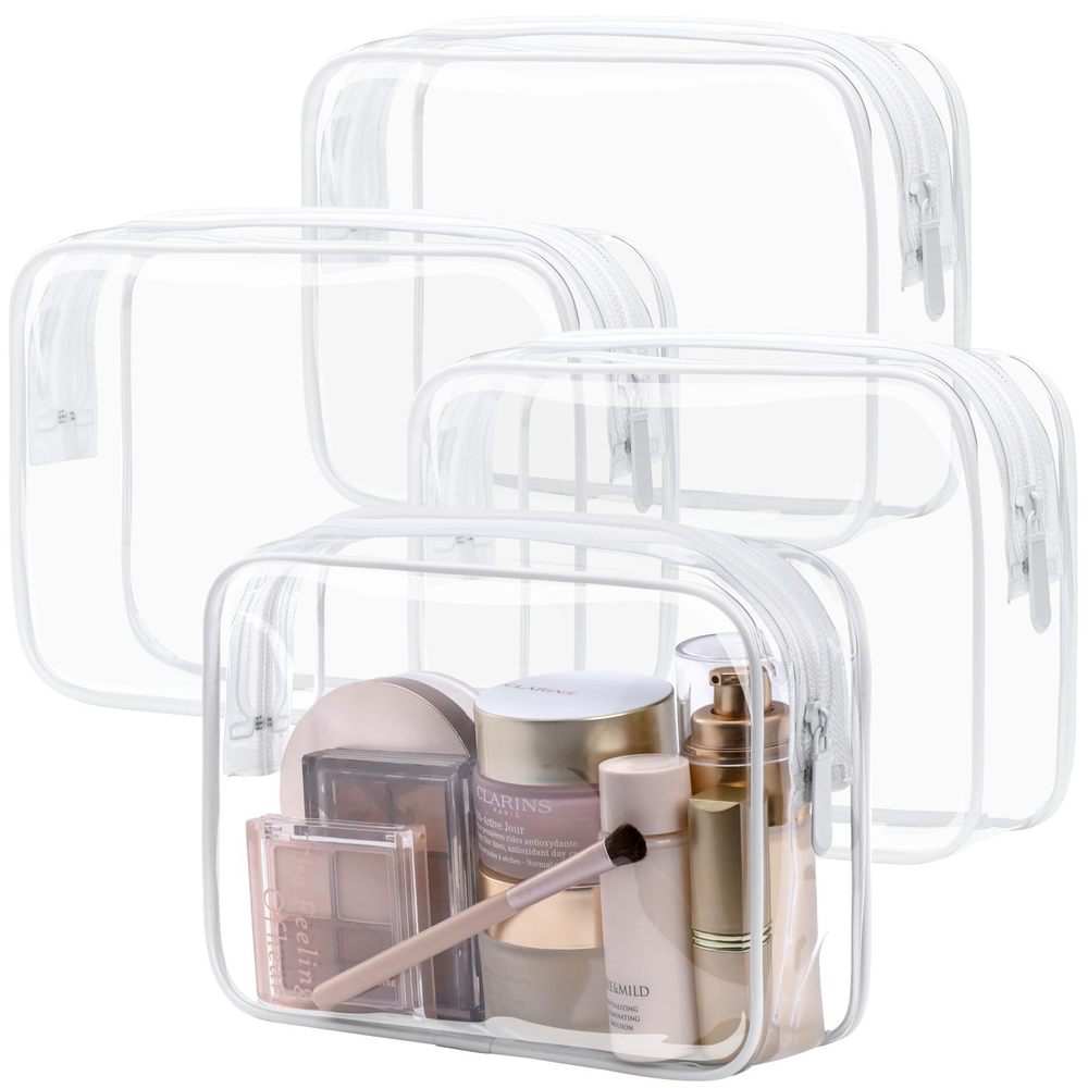 Clear Makeup Bags, 4 Pack Quart Size Travel Bag Tsa Approved Clear Travel Bags🐨